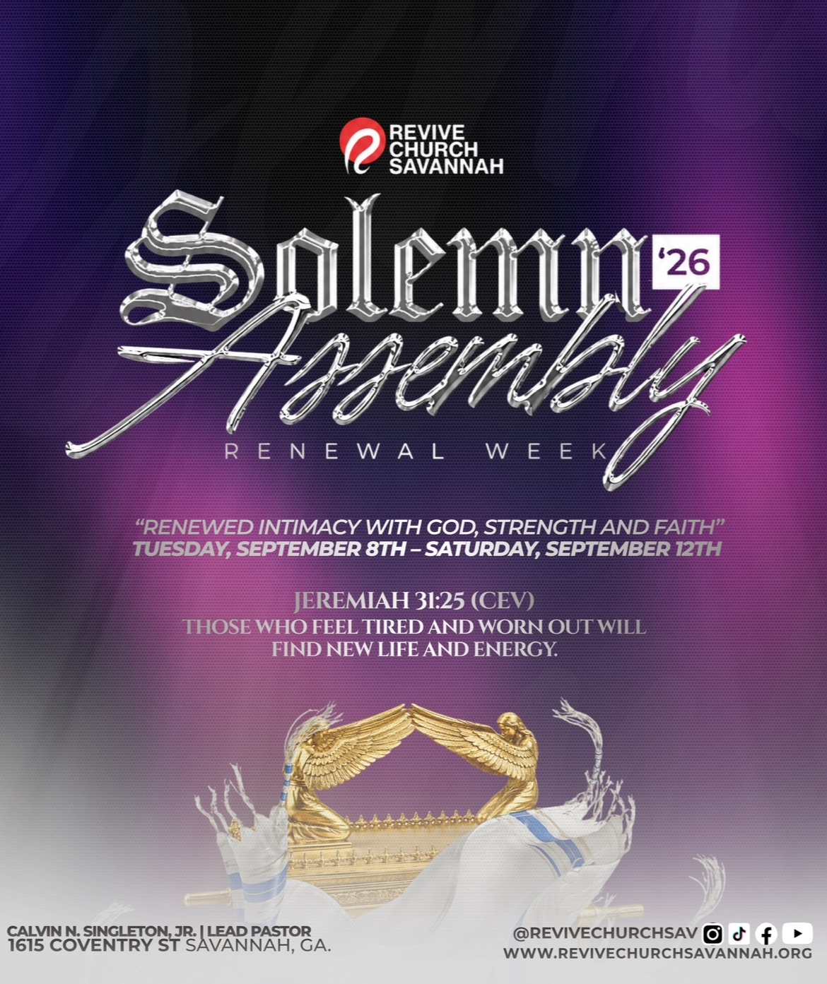 Solemn Assembly 26 Renewal Week flyer